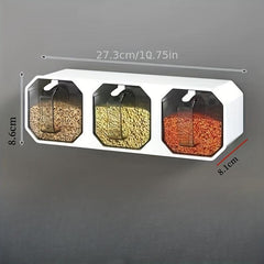 Wall Mounted Spice Jars Set with Seasoning Containers