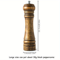 Oak Wood Pepper Mill Grinder Set - Perfect for Spice Up Meals