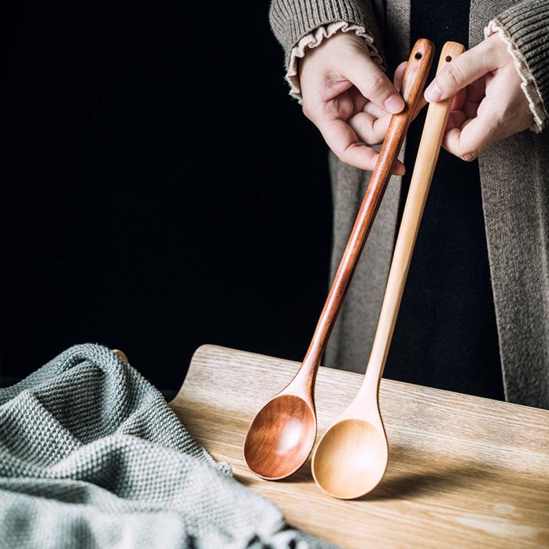 1pc Lengthened Wooden Stirring Spoon Random