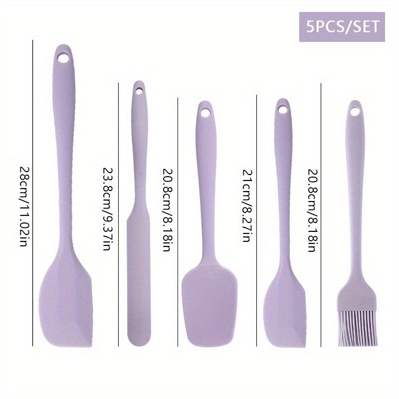 5pcs/6pcs Silicone Spatulas & Brush Baking Set