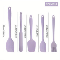 5pcs/6pcs Silicone Spatulas & Brush Baking Set