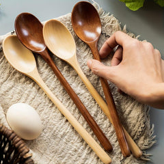 5pc Wooden Spoons for Eating Mixing Stirring