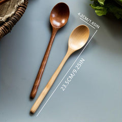 5pc Wooden Spoons for Eating Mixing Stirring