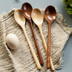 5pc Wooden Spoons for Eating Mixing Stirring