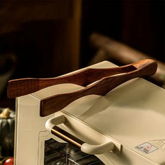 High Temp Wooden Food Tong for Steak BBQ Salad Dessert