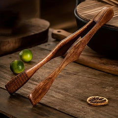 High Temp Wooden Food Tong for Steak BBQ Salad Dessert