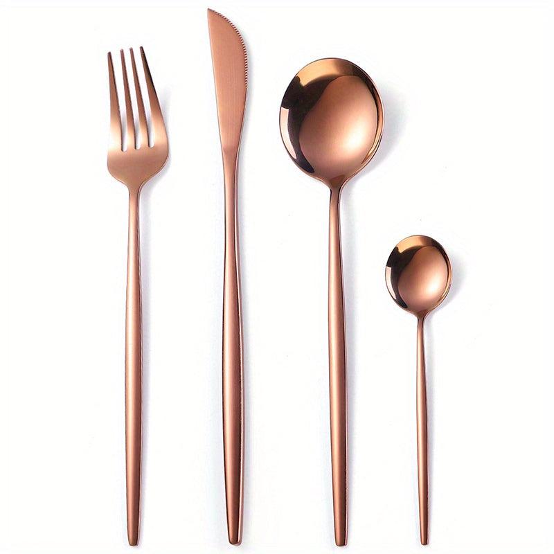 24pcs Stainless Steel Cutlery Set - Restaurant & Home Use