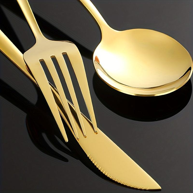 24pcs Stainless Steel Cutlery Set - Restaurant & Home Use
