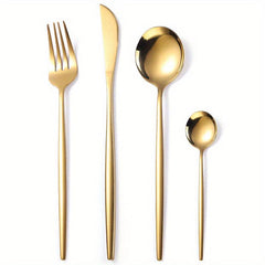 24pcs Stainless Steel Cutlery Set - Restaurant & Home Use