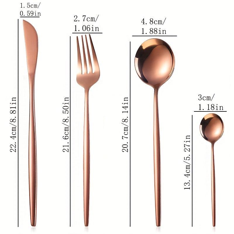 24pcs Stainless Steel Cutlery Set - Restaurant & Home Use