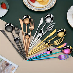 24pcs Stainless Steel Cutlery Set - Restaurant & Home Use