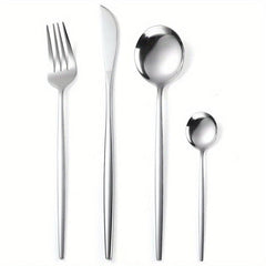24pcs Stainless Steel Cutlery Set - Restaurant & Home Use