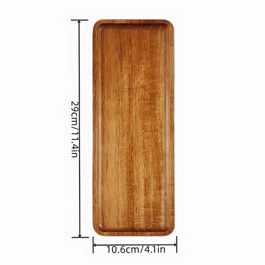 Portable Walnut Wooden Serving Tray for Home Decor & Kitchen