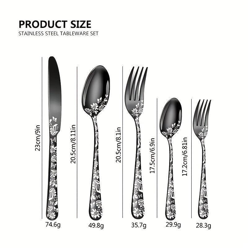 20PCS Christmas Stainless Steel Cutlery Set with Steak Fork