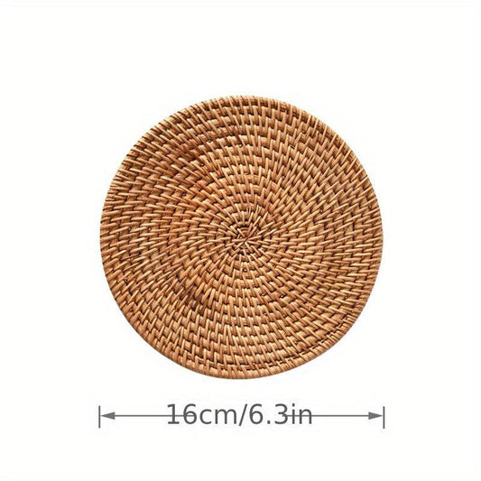 Rattan Braided Placemat Trivet Heat Resistant Thick Hot Pad Mat