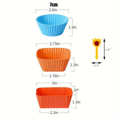 40pc Silicone Muffin Cup Set with Food Paddles & Lunch Accessories