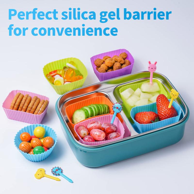 40pc Silicone Muffin Cup Set with Food Paddles & Lunch Accessories