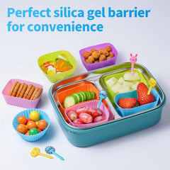 40pc Silicone Muffin Cup Set with Food Paddles & Lunch Accessories