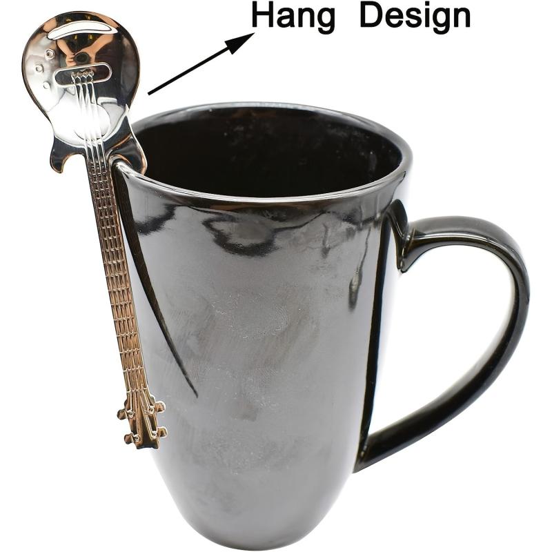 4PCS Guitar Coffee Spoons Set Stainless Steel Dessert Teaspoons