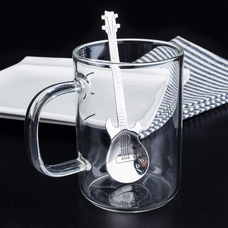 4PCS Guitar Coffee Spoons Set Stainless Steel Dessert Teaspoons
