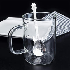 4PCS Guitar Coffee Spoons Set Stainless Steel Dessert Teaspoons