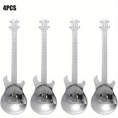 4PCS Guitar Coffee Spoons Set Stainless Steel Dessert Teaspoons