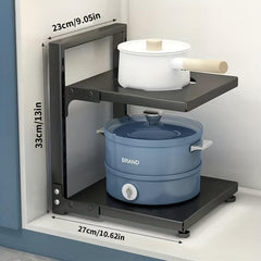 Adjustable Pot & Pan Organizer Rack for Cabinet Storage