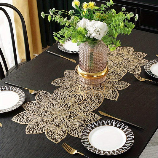 PVC Hollow Flower Table Runner for Holidays Parties
