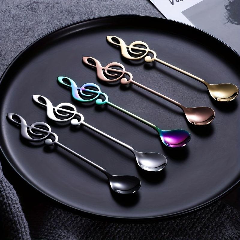 304 Stainless Steel Music Note Coffee Spoon Bar Ice Tea Dessert Soup Table Spoon