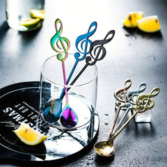 304 Stainless Steel Music Note Coffee Spoon Bar Ice Tea Dessert Soup Table Spoon