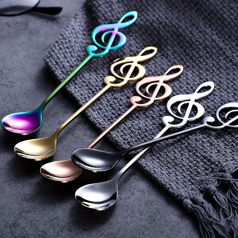 304 Stainless Steel Music Note Coffee Spoon Bar Ice Tea Dessert Soup Table Spoon