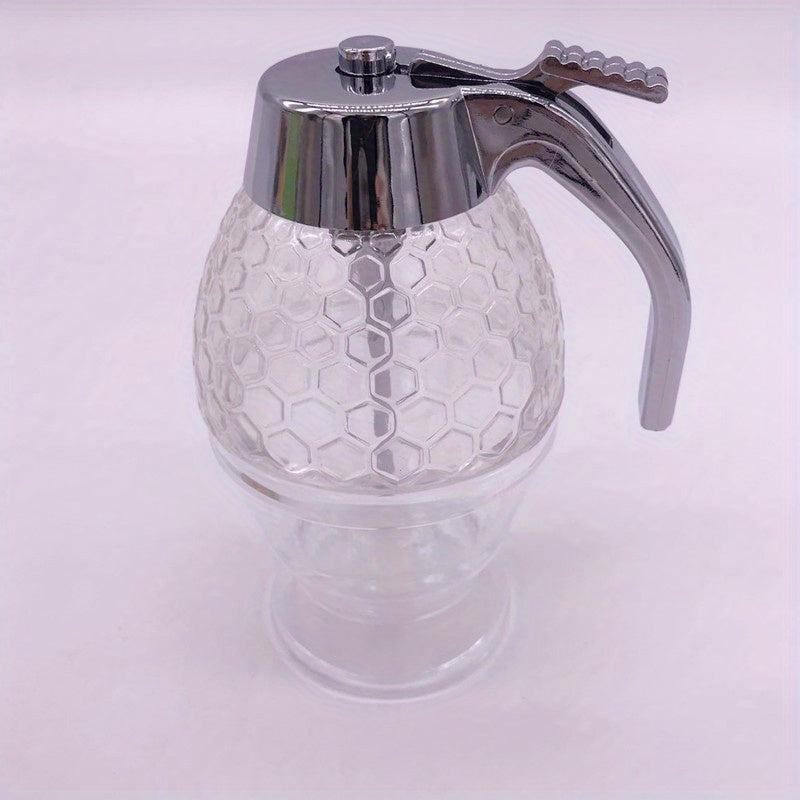 Clear Glass Honey Dispenser with Dipper Easy Squeeze Bottle Kitchen Supplies