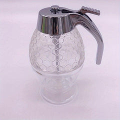 Clear Glass Honey Dispenser with Dipper Easy Squeeze Bottle Kitchen Supplies