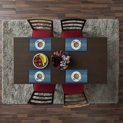 4pcs Dark Vinyl Striped Placemat for Dining Table Decor