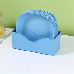 10pcs Reusable Fruit Dish Washable Snack Plate with Base Creative Candy Plate