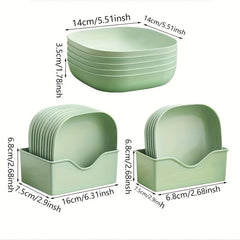 10pcs Reusable Fruit Dish Washable Snack Plate with Base Creative Candy Plate