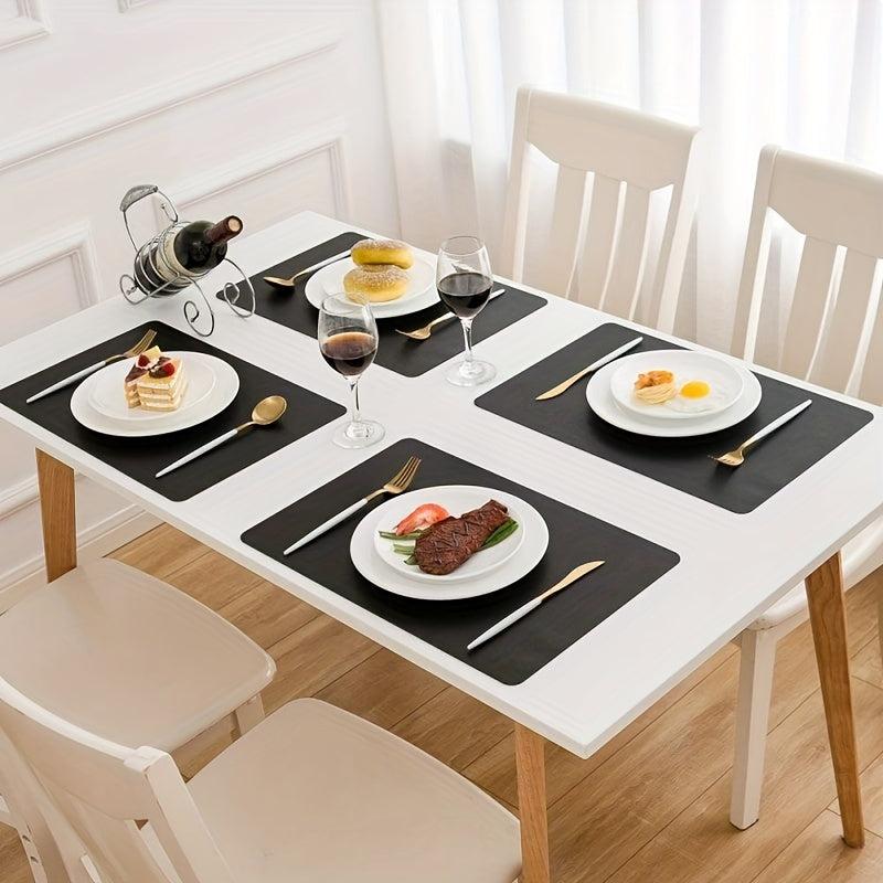 4pcs High-end Leather Placemat European Style Table Mat