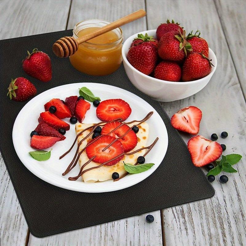 4pcs High-end Leather Placemat European Style Table Mat
