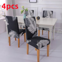 Printed Stretch Chair Cover Washable Set for Dining Room Sofa
