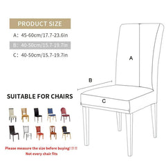 Printed Stretch Chair Cover Washable Set for Dining Room Sofa