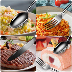 16pcs Golden Stainless Steel Western Tableware Set for Dinner Parties