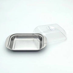 Stainless Steel Butter Dish and Cheese Box with Lid
