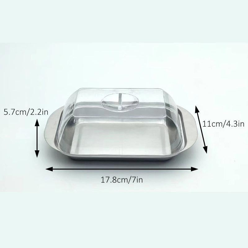 Stainless Steel Butter Dish and Cheese Box with Lid