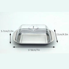 Stainless Steel Butter Dish and Cheese Box with Lid