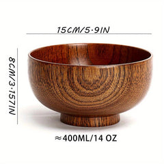 1pc Acid Jujube Wood Bowl Anti-scalding Anti-fall Retro Camping Tableware