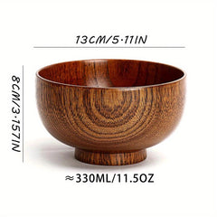 1pc Acid Jujube Wood Bowl Anti-scalding Anti-fall Retro Camping Tableware
