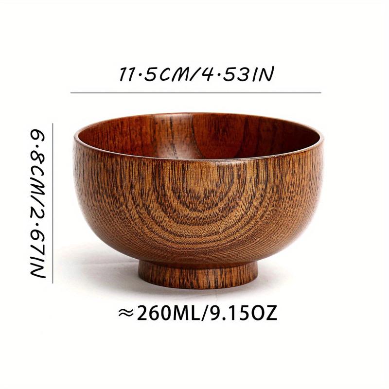 1pc Acid Jujube Wood Bowl Anti-scalding Anti-fall Retro Camping Tableware