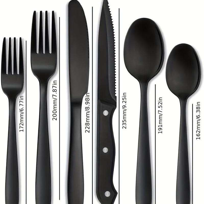 6pc Silverware Set Stainless Steel Flatware Cutlery Mirror Polished Utensils