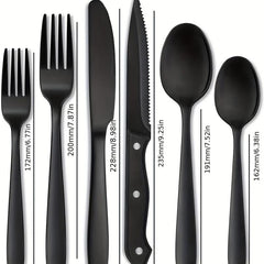 6pc Silverware Set Stainless Steel Flatware Cutlery Mirror Polished Utensils