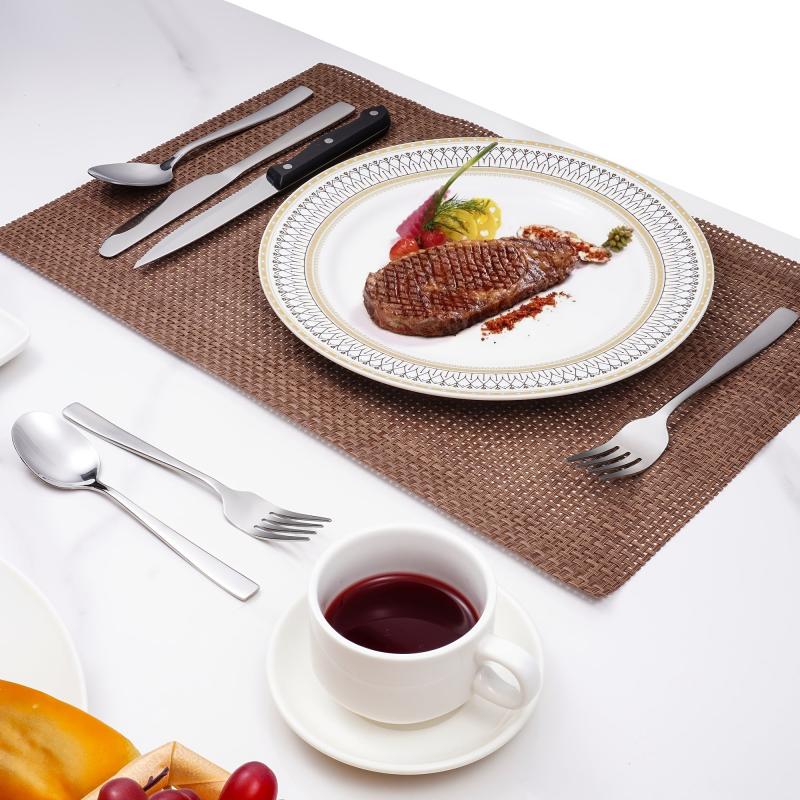 6pc Silverware Set Stainless Steel Flatware Cutlery Mirror Polished Utensils